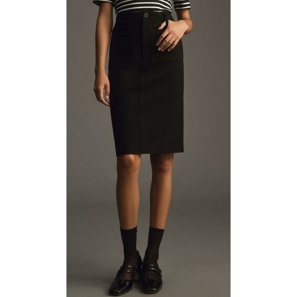 Anthropologie Maeve Skirt Colette Ponte Knit Pencil Corpcore Career Capsule - Picture 1 of 9